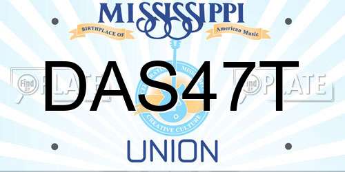 DAS47T Mississippi License Plate