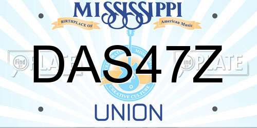 DAS47Z Mississippi License Plate