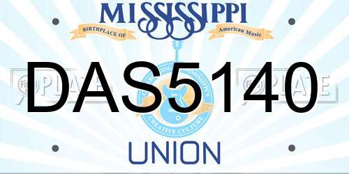 DAS5140 Mississippi License Plate