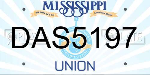 DAS5197 Mississippi License Plate