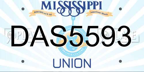 DAS5593 Mississippi License Plate