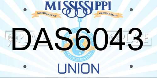 DAS6043 Mississippi License Plate