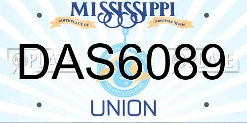 DAS6089 Mississippi License Plate