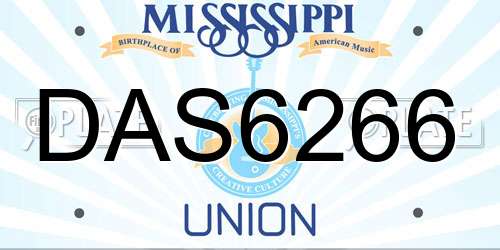 DAS6266 Mississippi License Plate