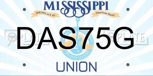 DAS75G Mississippi License Plate