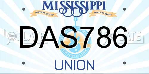 DAS786 Mississippi License Plate