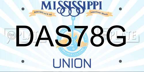 DAS78G Mississippi License Plate