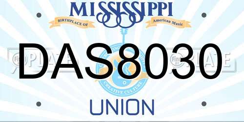 DAS8030 Mississippi License Plate