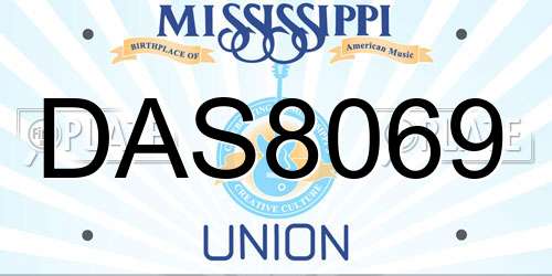 DAS8069 Mississippi License Plate