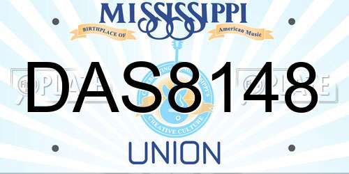 DAS8148 Mississippi License Plate