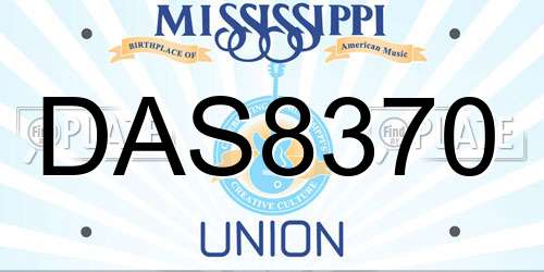 DAS8370 Mississippi License Plate