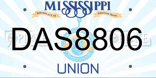 DAS8806 Mississippi License Plate
