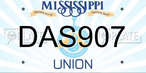 DAS907 Mississippi License Plate