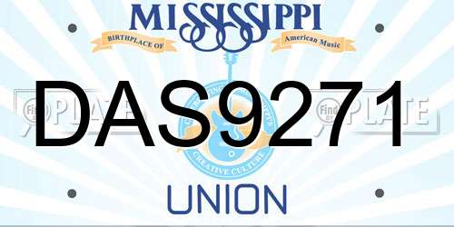 DAS9271 Mississippi License Plate