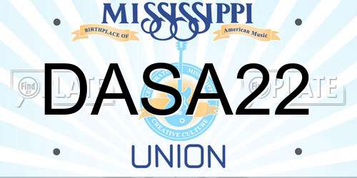 DASA22 Mississippi License Plate