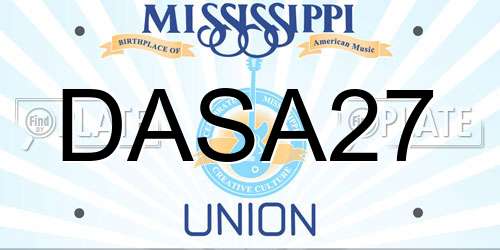 DASA27 Mississippi License Plate