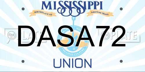 DASA72 Mississippi License Plate