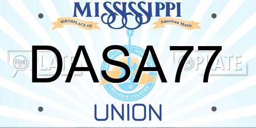 DASA77 Mississippi License Plate