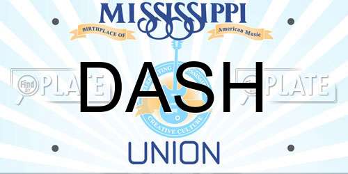 DASH Mississippi License Plate