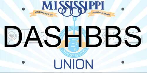 DASHBBS Mississippi License Plate