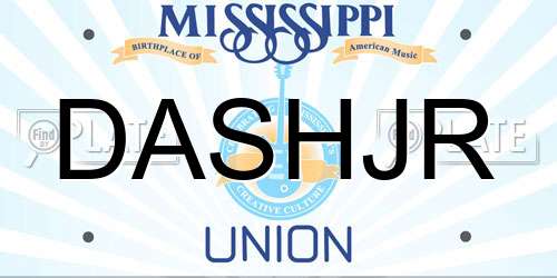 DASHJR Mississippi License Plate