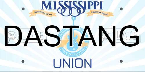 DASTANG Mississippi License Plate