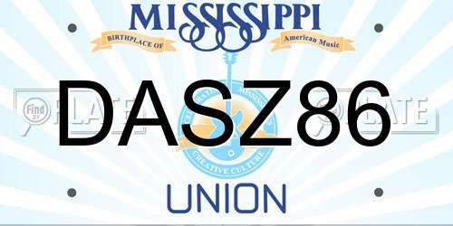 DASZ86 Mississippi License Plate