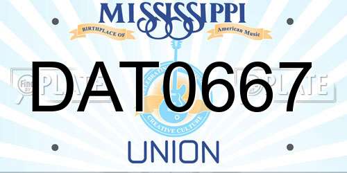 DAT0667 Mississippi License Plate
