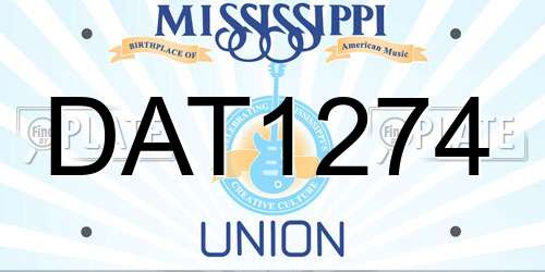 DAT1274 Mississippi License Plate