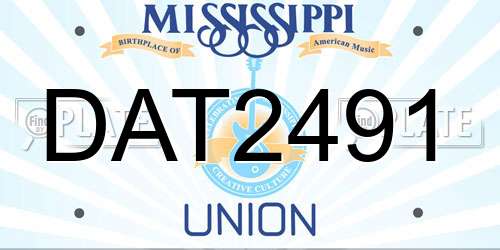 DAT2491 Mississippi License Plate