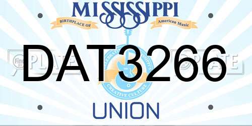 DAT3266 Mississippi License Plate