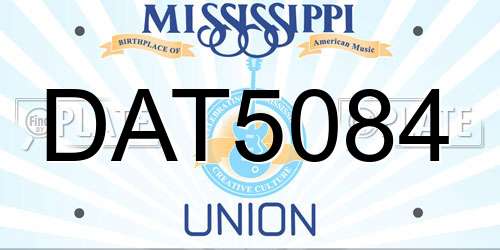DAT5084 Mississippi License Plate