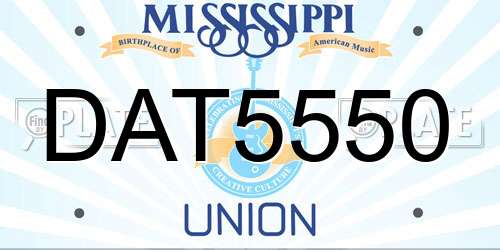 DAT5550 Mississippi License Plate