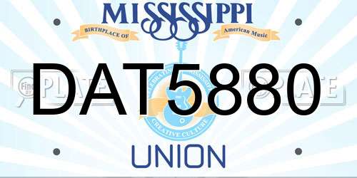 DAT5880 Mississippi License Plate