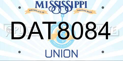 DAT8084 Mississippi License Plate
