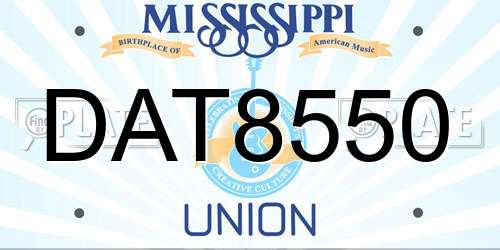 DAT8550 Mississippi License Plate
