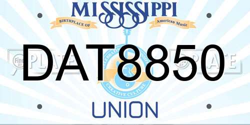 DAT8850 Mississippi License Plate