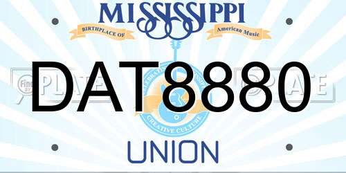 DAT8880 Mississippi License Plate
