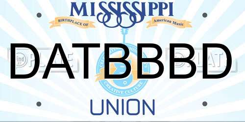 DATBBBD Mississippi License Plate