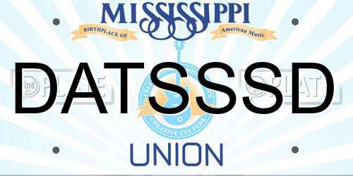 DATSSSD Mississippi License Plate