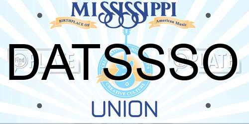 DATSSSO Mississippi License Plate