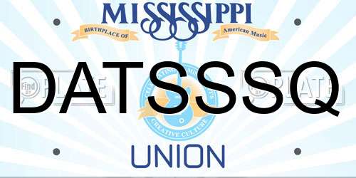 DATSSSQ Mississippi License Plate