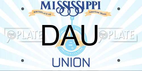 DAU Mississippi License Plate