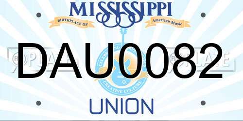 DAU0082 Mississippi License Plate