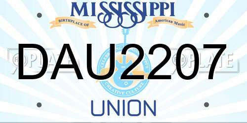 DAU2207 Mississippi License Plate