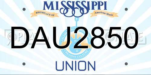 DAU2850 Mississippi License Plate