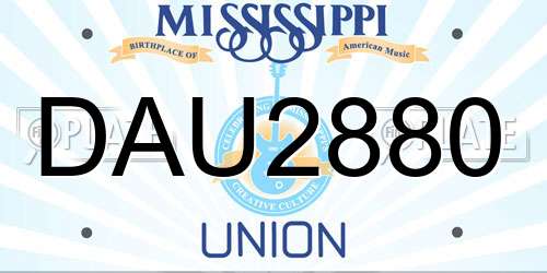DAU2880 Mississippi License Plate