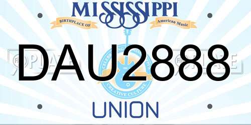 DAU2888 Mississippi License Plate