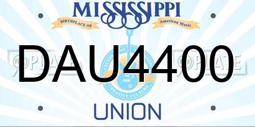DAU4400 Mississippi License Plate