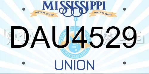 DAU4529 Mississippi License Plate